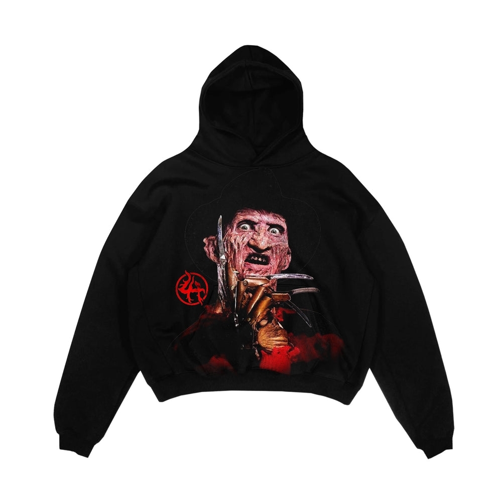 Black Hoodie with Horror Graphic